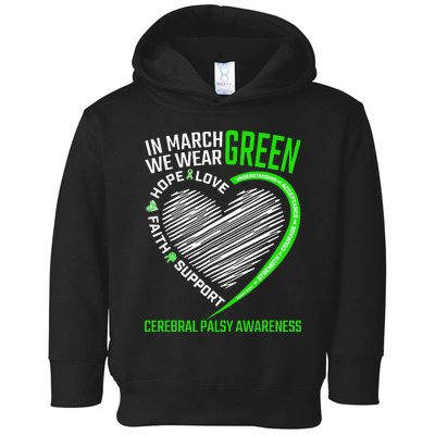 funny Cerebral Palsy awareness green ribbon Toddler Hoodie