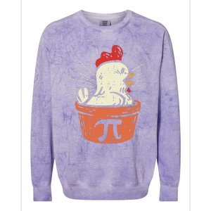 Funny Chicken Pot Pi Day Pie Math Lover Geek Gift 3.14 Colorblast Crewneck Sweatshirt