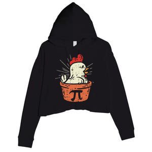 Funny Chicken Pot Pi Day Pie Math Lover Geek Gift 3.14 Crop Fleece Hoodie