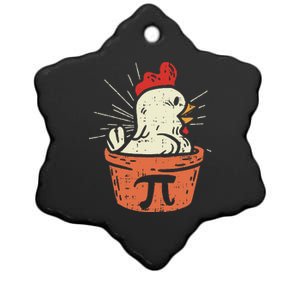 Funny Chicken Pot Pi Day Pie Math Lover Geek Gift 3.14 Ceramic Star Ornament