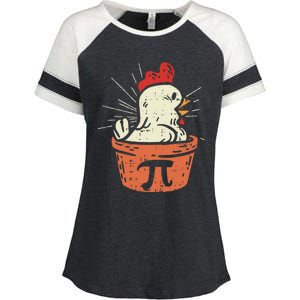 Funny Chicken Pot Pi Day Pie Math Lover Geek Gift 3.14 Enza Ladies Jersey Colorblock Tee