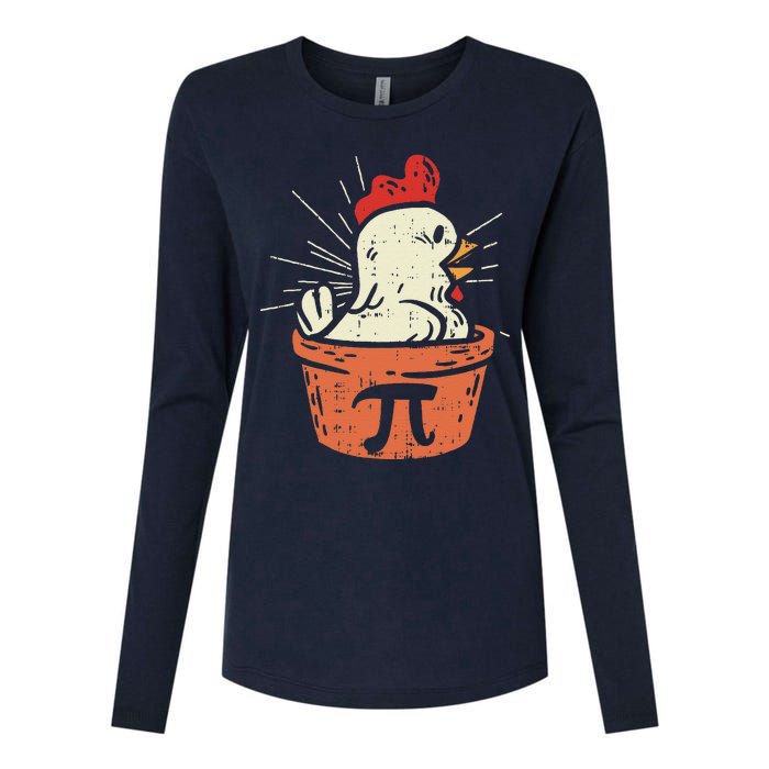 Funny Chicken Pot Pi Day Pie Math Lover Geek Gift 3.14 Womens Cotton Relaxed Long Sleeve T-Shirt