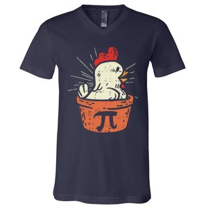 Funny Chicken Pot Pi Day Pie Math Lover Geek Gift 3.14 V-Neck T-Shirt