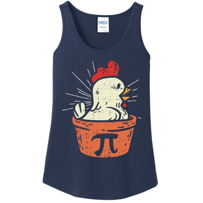 Funny Chicken Pot Pi Day Pie Math Lover Geek Gift 3.14 Ladies Essential Tank