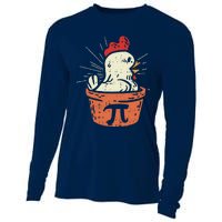 Funny Chicken Pot Pi Day Pie Math Lover Geek Gift 3.14 Cooling Performance Long Sleeve Crew