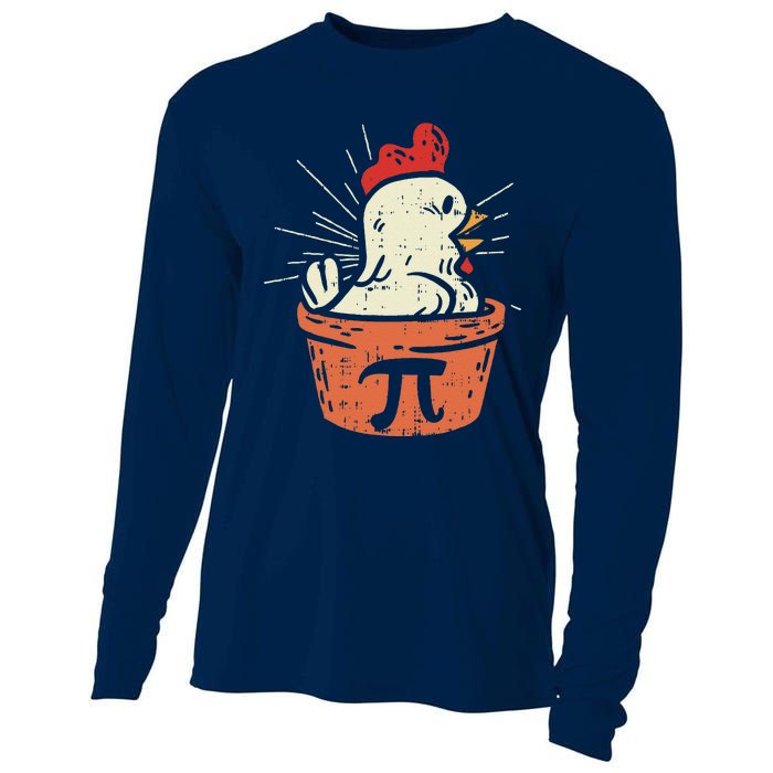 Funny Chicken Pot Pi Day Pie Math Lover Geek Gift 3.14 Cooling Performance Long Sleeve Crew