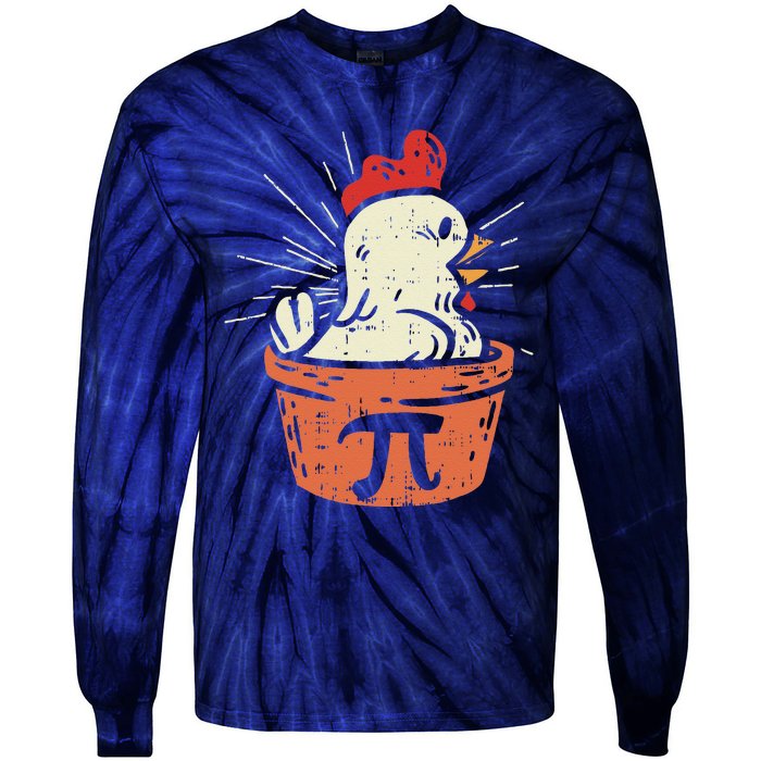 Funny Chicken Pot Pi Day Pie Math Lover Geek Gift 3.14 Tie-Dye Long Sleeve Shirt