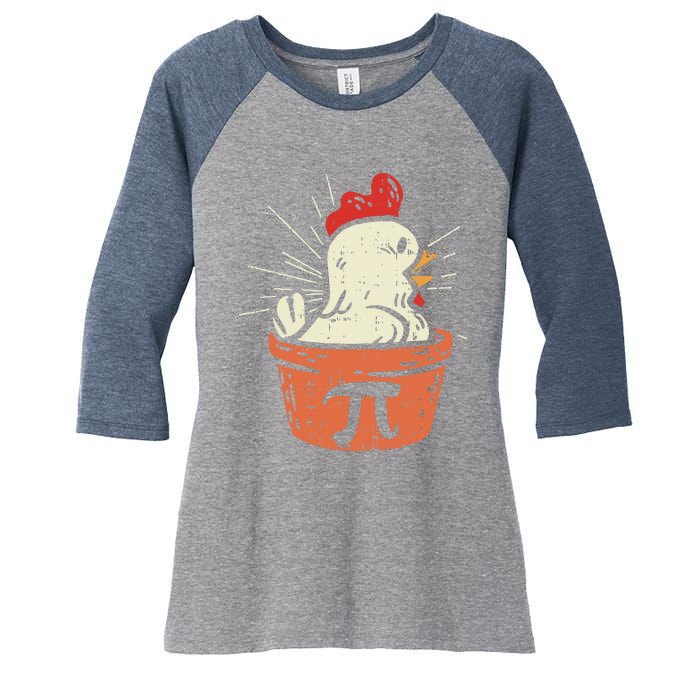 Funny Chicken Pot Pi Day Pie Math Lover Geek Gift 3.14 Women's Tri-Blend 3/4-Sleeve Raglan Shirt