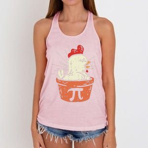 Funny Chicken Pot Pi Day Pie Math Lover Geek Gift 3.14 Women's Knotted Racerback Tank