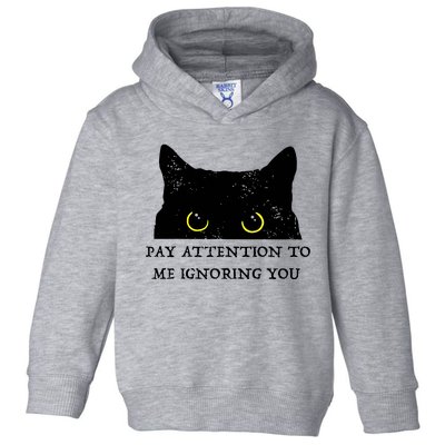 Funny Cat Pay Attention To Me Ignoring You Sarcastic Cat Mom Toddler Hoodie