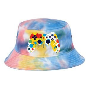 Funny Colourful Polka Dot International Dot Day Video Game Tie Dye Newport Bucket Hat