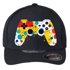 Funny Colourful Polka Dot International Dot Day Video Game Flexfit Unipanel Trucker Cap