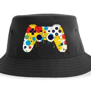 Funny Colourful Polka Dot International Dot Day Video Game Sustainable Bucket Hat