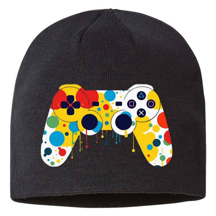 Funny Colourful Polka Dot International Dot Day Video Game Sustainable Beanie