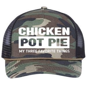 Funny Chicken Pot Pie My Three Favorite Things Retro Rope Trucker Hat Cap