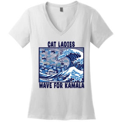 Funny Cat President 2024 Women's V-Neck T-Shirt