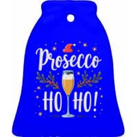 Festive Cheer: Prosecco Ho Ho! Cool Gift Ceramic Bell Ornament