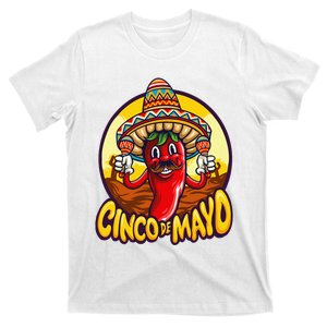 Funny chili playing maracas Mexican Fiesta 5 De Mayo T-Shirt