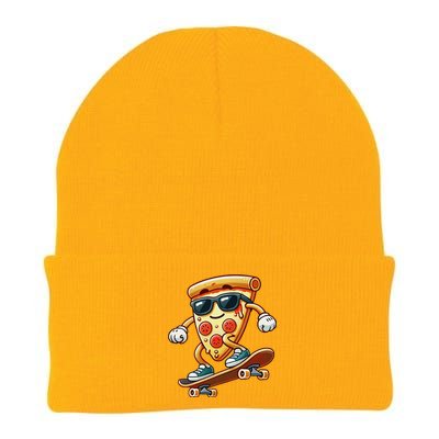 Funny Cheesy Pizza Sunglass Slice Skateboard Knit Cap Winter Beanie