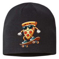 Funny Cheesy Pizza Sunglass Slice Skateboard Sustainable Beanie