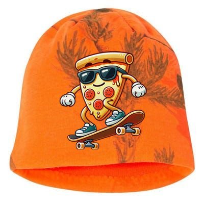 Funny Cheesy Pizza Sunglass Slice Skateboard Kati - Camo Knit Beanie