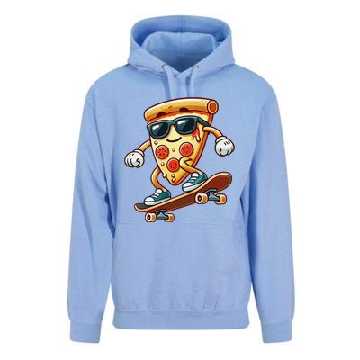 Funny Cheesy Pizza Sunglass Slice Skateboard Unisex Surf Hoodie