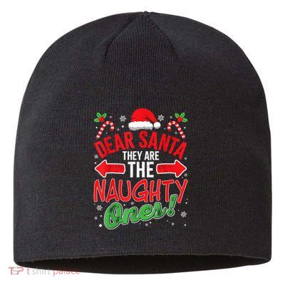 Funny Christmas Pajamas Dear Santa They Are The Naughty Ones Sustainable Beanie