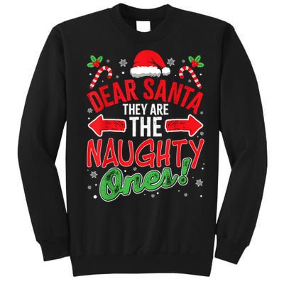 Funny Christmas Pajamas Dear Santa They Are The Naughty Ones Tall Sweatshirt