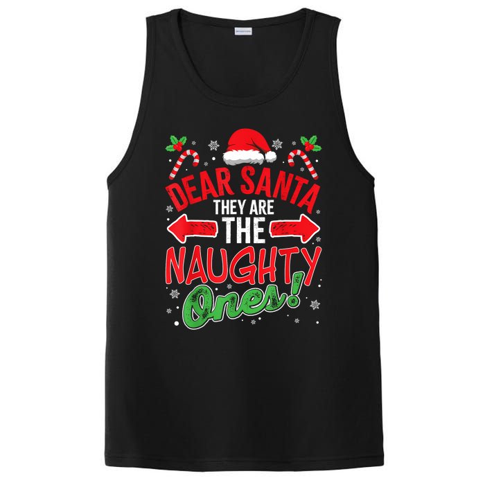 Funny Christmas Pajamas Dear Santa They Are The Naughty Ones PosiCharge Competitor Tank