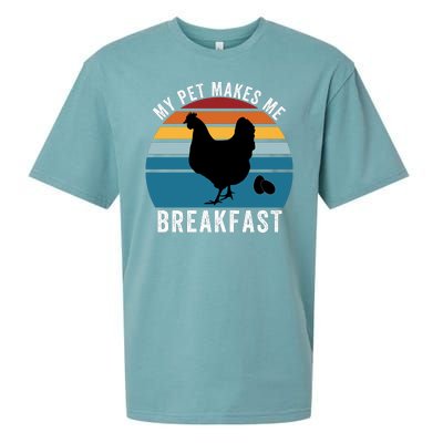 Funny Chicken Pet, My Pet Makes Me Breakfast, Funny Chicken Sueded Cloud Jersey T-Shirt