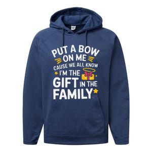 Funny Christmas Put A Bow On Me Christmas Performance Fleece Hoodie