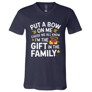 Funny Christmas Put A Bow On Me Christmas V-Neck T-Shirt