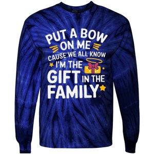 Funny Christmas Put A Bow On Me Christmas Tie-Dye Long Sleeve Shirt