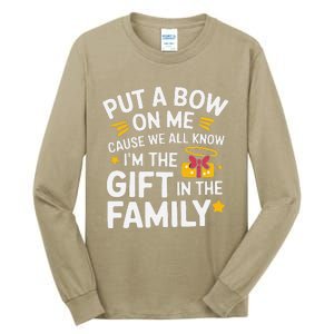 Funny Christmas Put A Bow On Me Christmas Tall Long Sleeve T-Shirt