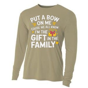 Funny Christmas Put A Bow On Me Christmas Cooling Performance Long Sleeve Crew