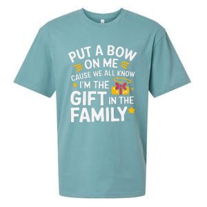 Funny Christmas Put A Bow On Me Christmas Sueded Cloud Jersey T-Shirt