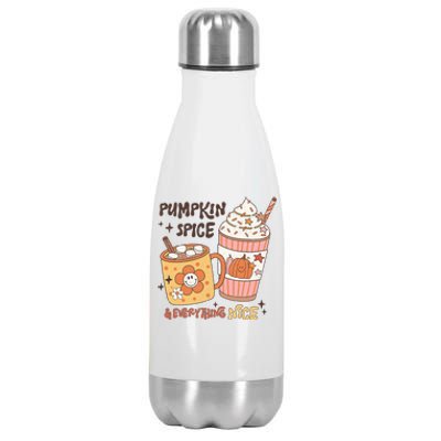 Fall coffee pumpkin spice latte iced warm cozy autumn orange Stainless Steel Insulated Water Bottle