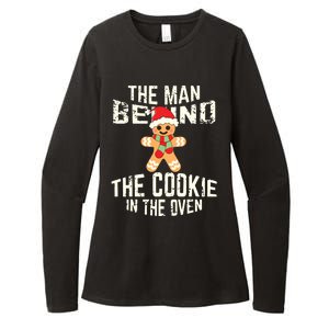 Funny Christmas Pregnancy Shirts Man Behind Cookie Dad To Be Womens CVC Long Sleeve Shirt