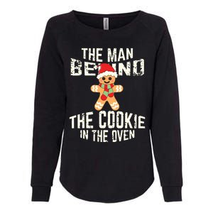 Funny Christmas Pregnancy Shirts Man Behind Cookie Dad To Be Womens California Wash Sweatshirt