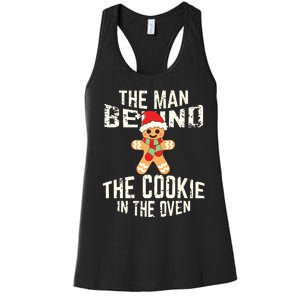 Funny Christmas Pregnancy Shirts Man Behind Cookie Dad To Be Women's Racerback Tank