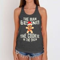 Funny Christmas Pregnancy Shirts Man Behind Cookie Dad To Be Women's Knotted Racerback Tank