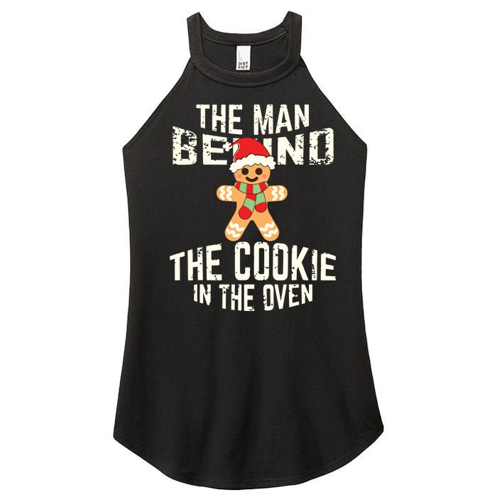 Funny Christmas Pregnancy Shirts Man Behind Cookie Dad To Be Women's Perfect Tri Rocker Tank