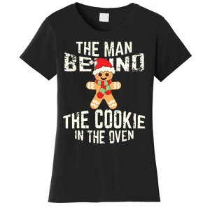 Funny Christmas Pregnancy Shirts Man Behind Cookie Dad To Be Women's T-Shirt