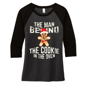 Funny Christmas Pregnancy Shirts Man Behind Cookie Dad To Be Women's Tri-Blend 3/4-Sleeve Raglan Shirt