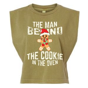 Funny Christmas Pregnancy Shirts Man Behind Cookie Dad To Be Garment-Dyed Women's Muscle Tee