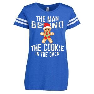 Funny Christmas Pregnancy Shirts Man Behind Cookie Dad To Be Enza Ladies Jersey Football T-Shirt