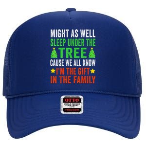 Funny Christmas Pajamas High Crown Mesh Back Trucker Hat