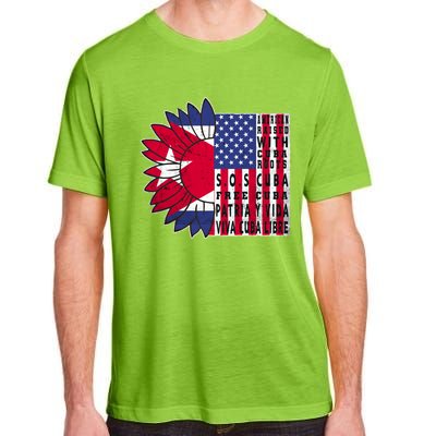 Free Cuba Patria Gift America Cuba Flag Sunflower Gift Sos Cuba Meaningful Gift Adult ChromaSoft Performance T-Shirt