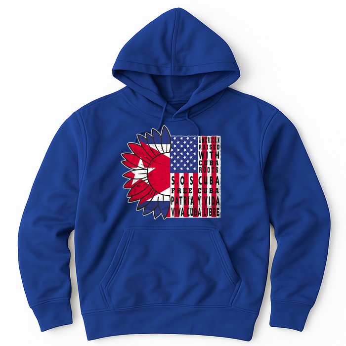 Free Cuba Patria Gift America Cuba Flag Sunflower Gift Sos Cuba Meaningful Gift Hoodie