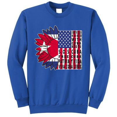 Free Cuba Patria Gift America Cuba Flag Sunflower Gift Sos Cuba Meaningful Gift Sweatshirt